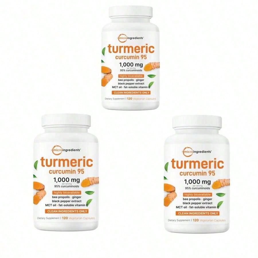 Turmeric Curcumin 1,000mg| 95% Curcuminoids With Black Pepper & MCT Oil For Ultimate Absorption, No Filler, No GMO - 120 Vegetarian Capsules