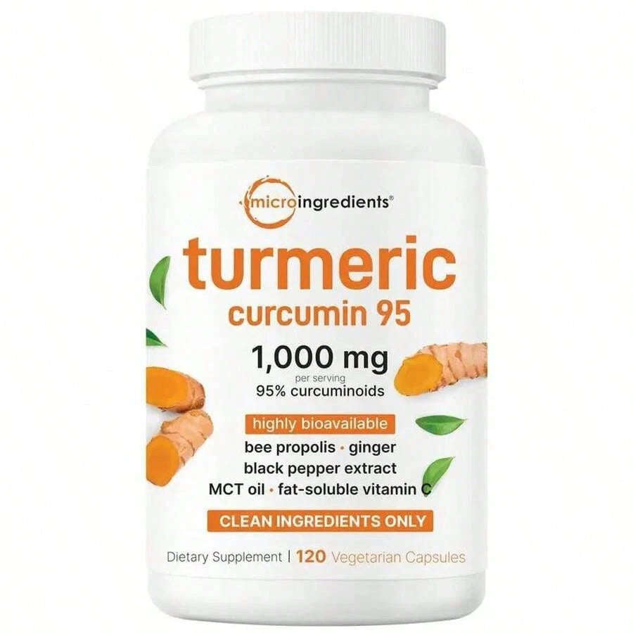 Turmeric Curcumin 1,000mg| 95% Curcuminoids With Black Pepper & MCT Oil For Ultimate Absorption, No Filler, No GMO - 120 Vegetarian Capsules