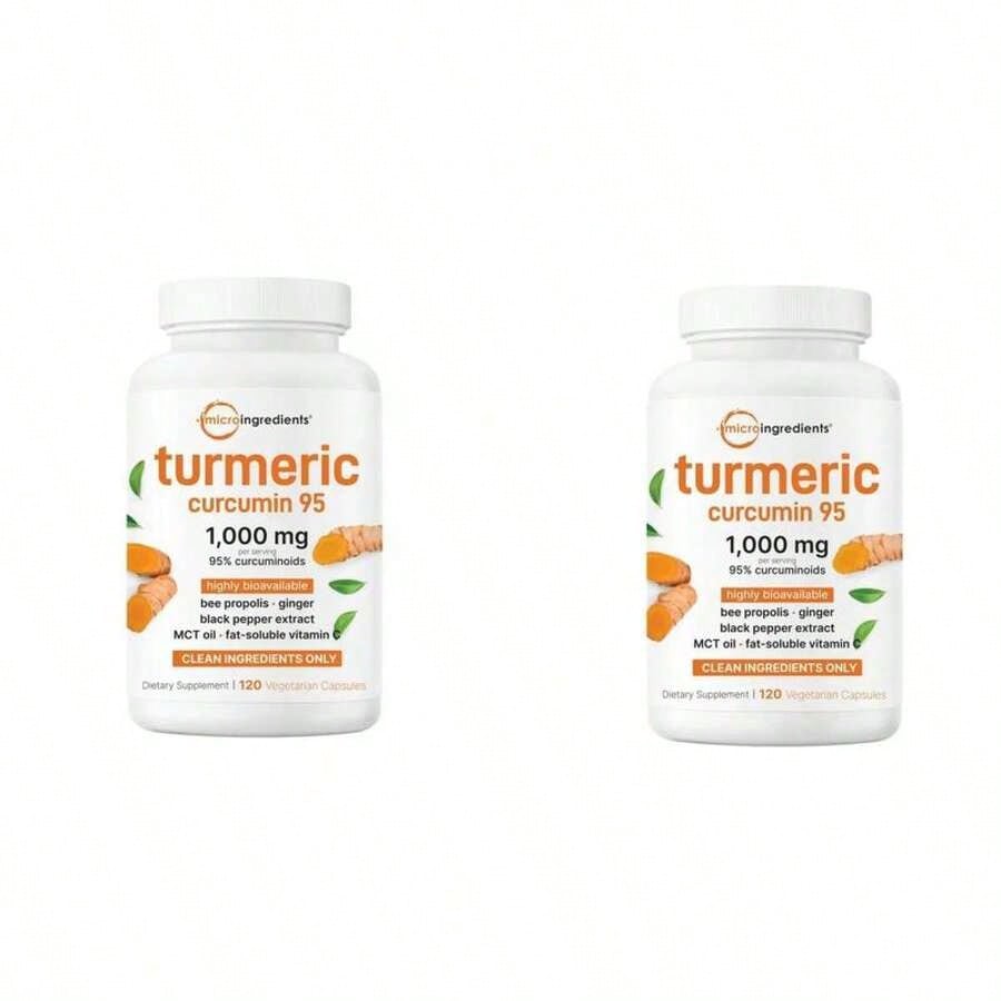 Turmeric Curcumin 1,000mg| 95% Curcuminoids With Black Pepper & MCT Oil For Ultimate Absorption, No Filler, No GMO - 120 Vegetarian Capsules