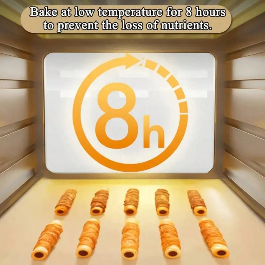 6pcs Duck Wrapped Rawhide Chews With Sweet Potato Filling - Long-Lasting, Protein-Rich Dental Treats For Puppies & Adult Dogs, Grain-Free, No Artificial Preservatives