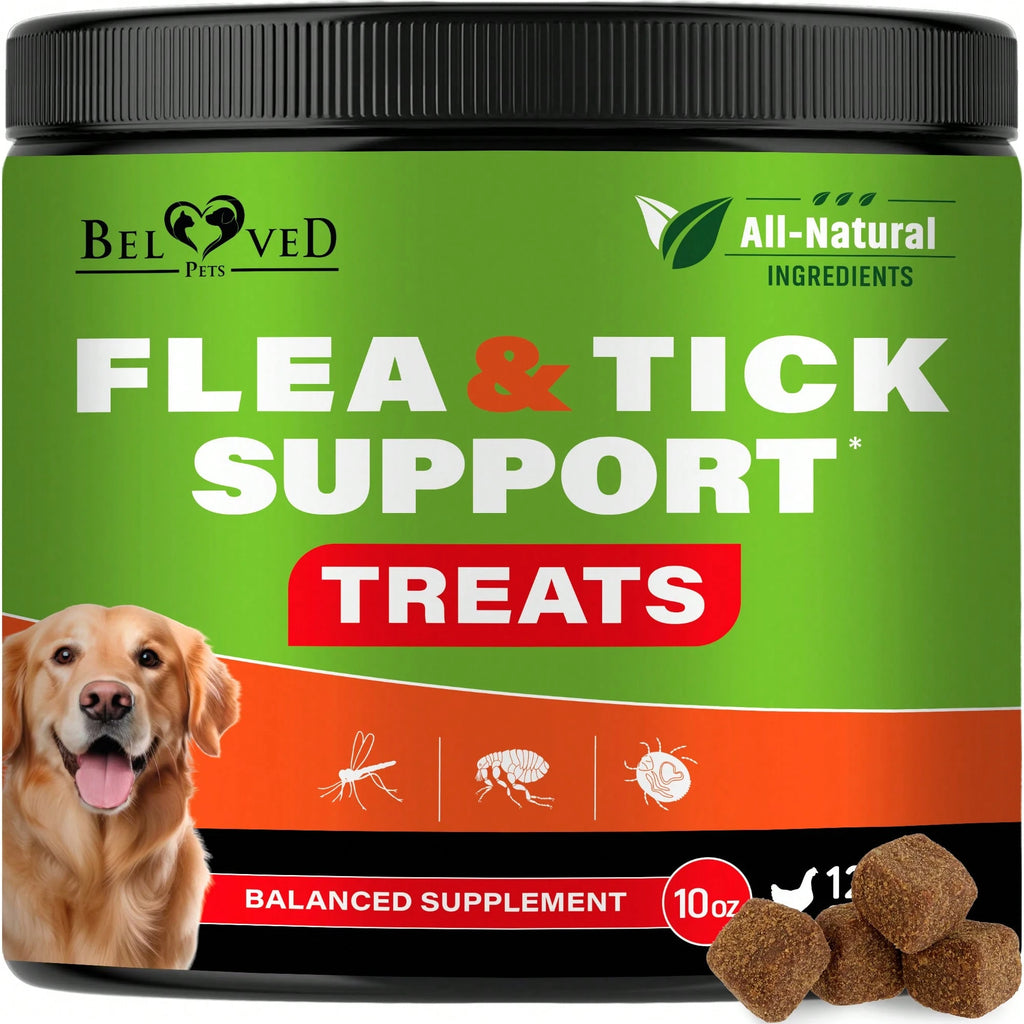 Beloved Pets Flea & Tick Support Chicken Flavor Chewable Pills For Dogs, 10-Oz Pack
