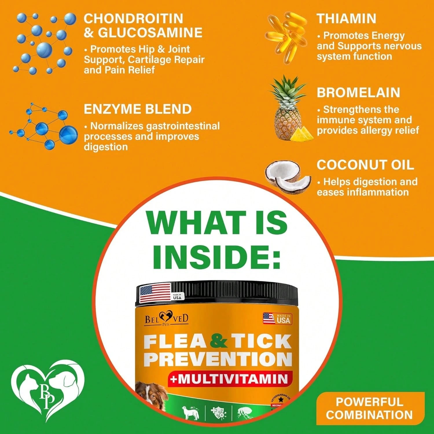 Beloved Pets Natural Skin & Coat Support + Multivitamin Complex Chicken Flavored Soft Chews For Dogs, 10-Oz