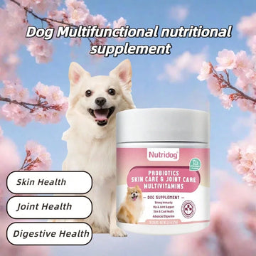 Multivitamin Chews For Dogs - Dog Vitamins With Probiotics, Glucosamine & Digestive Enzymes, Supports Joint Health, Immune System & Gut For Senior & Puppy,Chicken Flavor, 30Ct (ND-015)