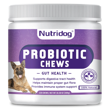 Probiotics For Dogs Chews, Duck Flavor - Supports Gut Health, Digestive Balance & Seasonal Allergy Relief & Itchy Skin Relief - Prebiotic & Probiotic Soft Chews(120 Count) (Duck)