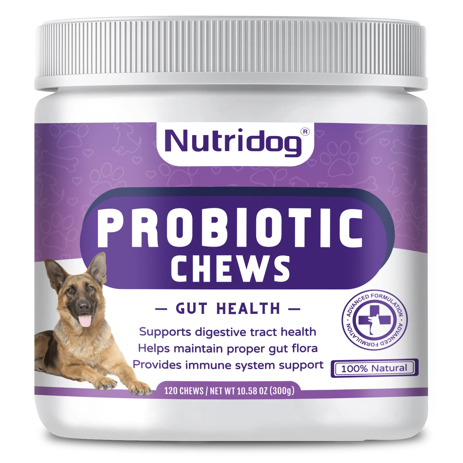 Probiotics For Dogs Chews, Duck Flavor - Supports Gut Health, Digestive Balance & Seasonal Allergy Relief & Itchy Skin Relief - Prebiotic & Probiotic Soft Chews(120 Count) (Duck)