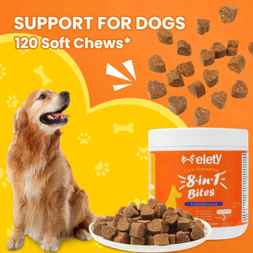 helety Pet 8-In-1 Complex Vitamin, 14 In-1 Multi-Element Phospholipid Formula Dog Vitamin