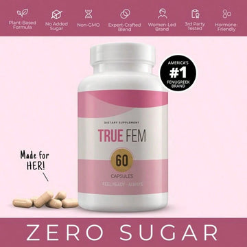 True Fem – 100% Natural – 13-In-1 With Saw Palmetto & Fenugreek – Vegan, Non-GMO – Botanical Blend For Women's Daily Balance & Wellness Healthcare Supplement, Free Shipping, For Women, Foe Her