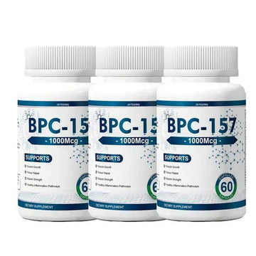 BPC-157 1000mcg Peptide Formula - Enhanced Muscle Growth + Post-Workout Recovery Supplement - Gluten-Free, Vegan Friendly, 60 Capsules